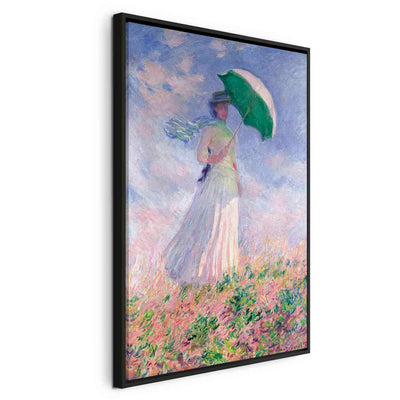 Картина в черной деревянной раме - Женщина с зонтиком G ART