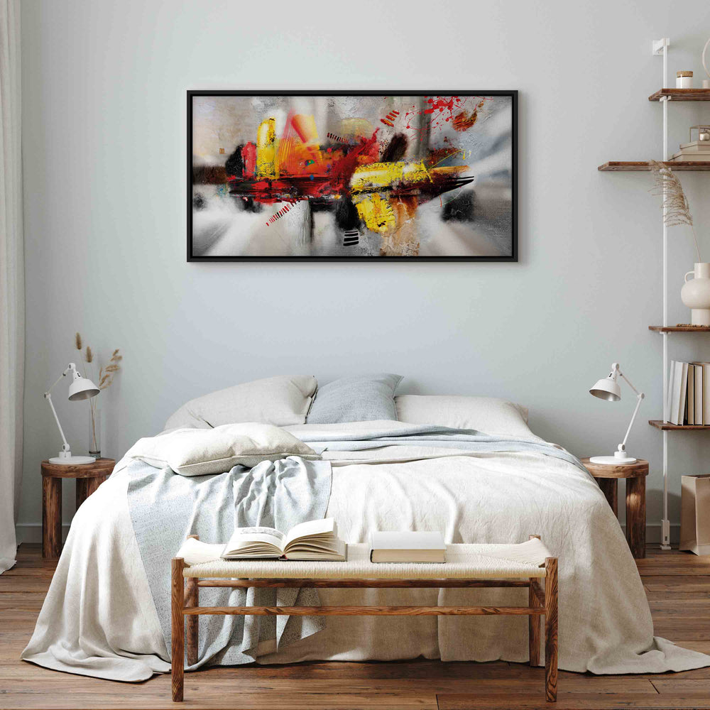 Glezna melnā koka rāmī - Trāpījums, 100x50 cm G ART