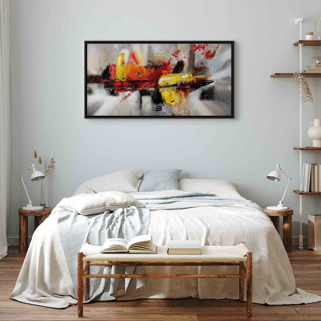 Glezna melnā koka rāmī - Trāpījums, 100x50 cm G ART