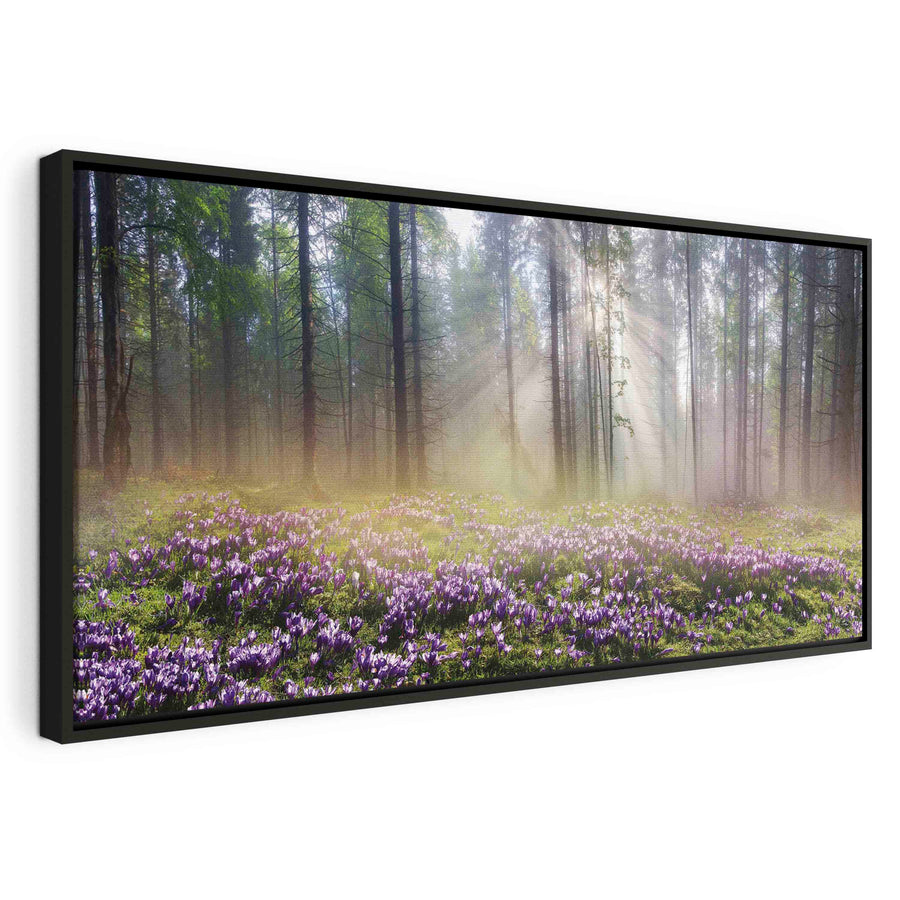 Glezna melnā koka rāmī - Violeta pļava G ART