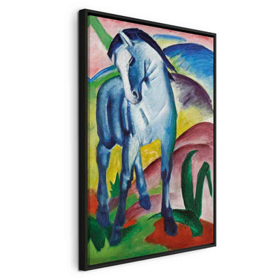 Glezna melnā koka rāmī - Zilais zirgs G ART