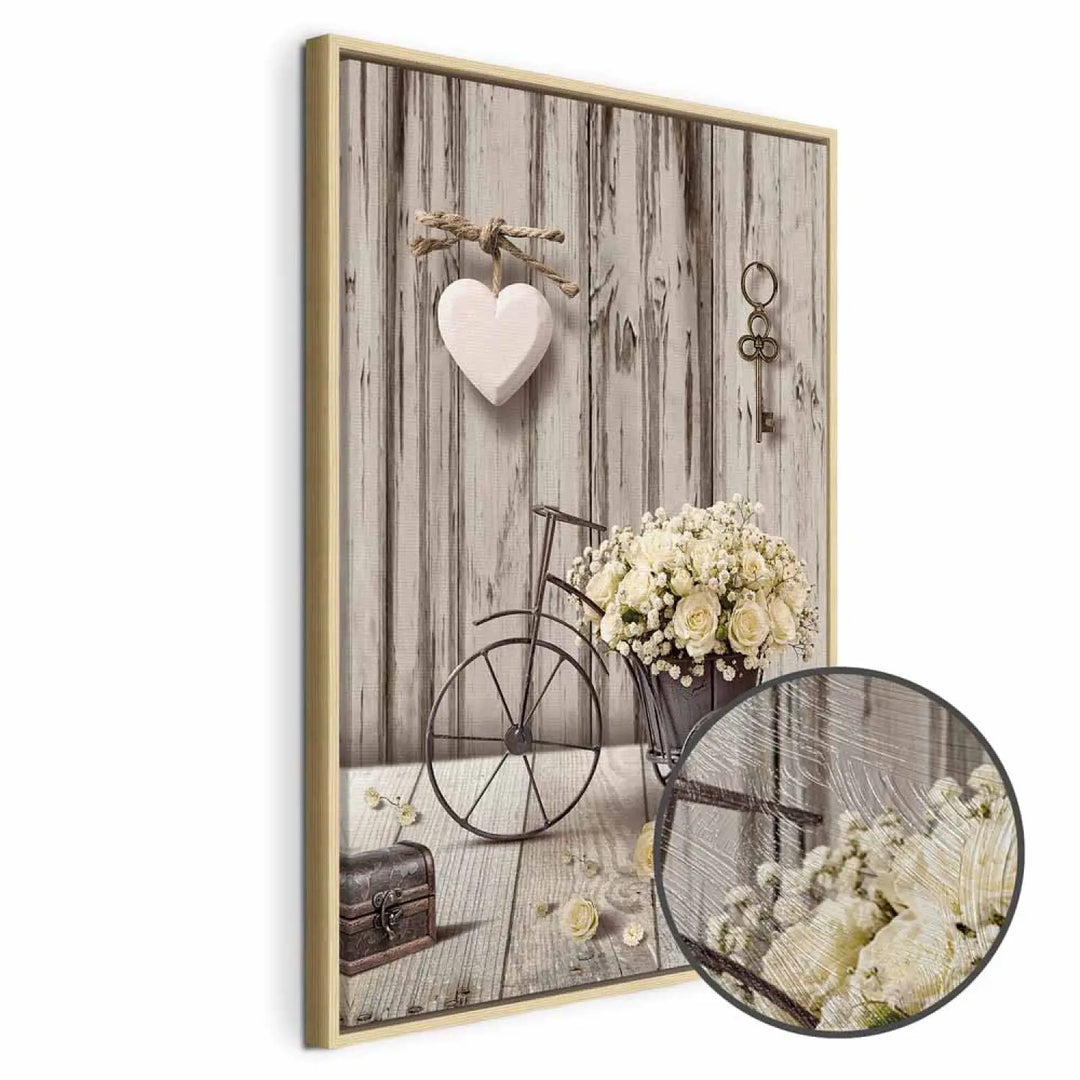 Painting - Nostalgic Charm: White Rose Bicycle, 126218