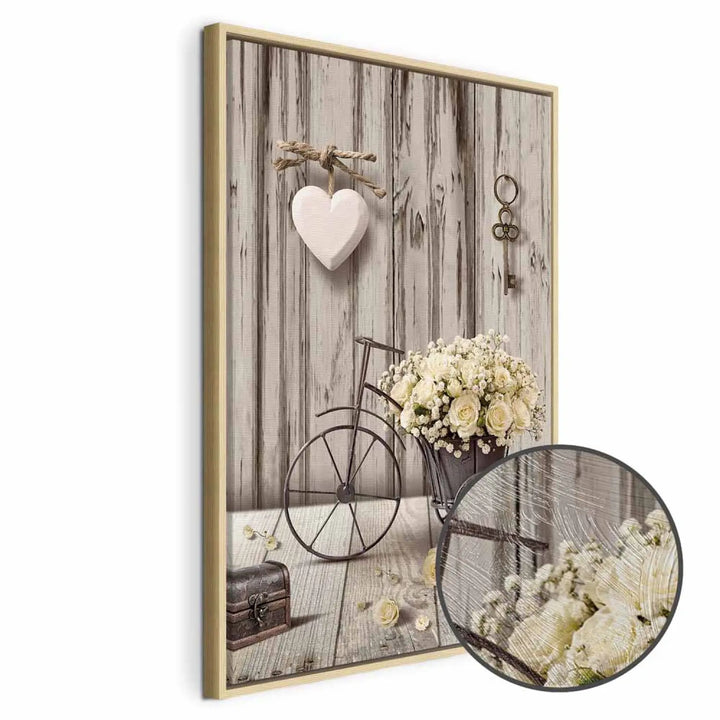 Painting - Nostalgic Charm: White Rose Bicycle, 126218