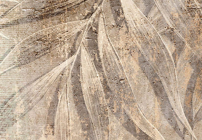 Maalaus akryylilasi palmun lehtiä ruskean sävyjä - Palm Sketch, 151502 Artgeist