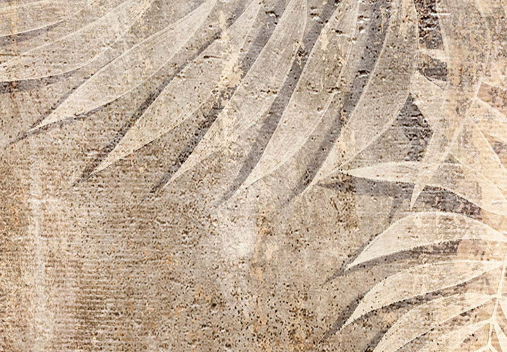 Glezna uz akrila stikla ar palmu lapām brūnos toņos, 151502 Artgeist