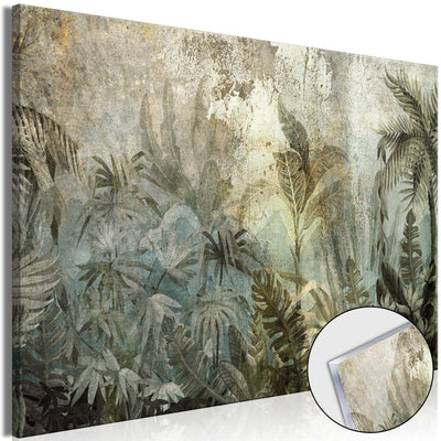 Painting on acrylic glass - with tropical jungle in dark green tones, 151496 Artgeist