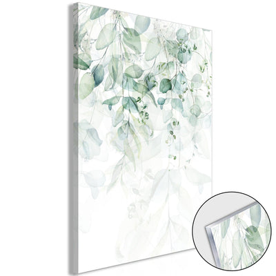 Maal akrüülklaasil roheliste lehtedega - Delicate touch of nature, 151038 Artgeist