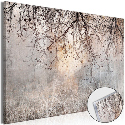 Painting on acrylic glass with nature - fine twigs with flowers in morning colors artgeist