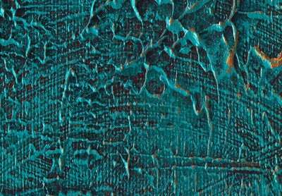 Painting on acrylic glass - Turquoise abstract texture with gold accent, 151509 Artgeist