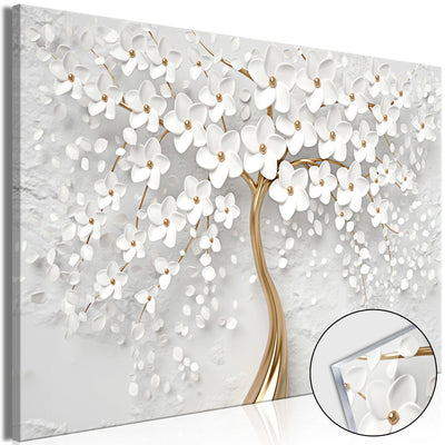 Painting on acrylic glass - Flowering tree on grey background, 151499 Artgeist