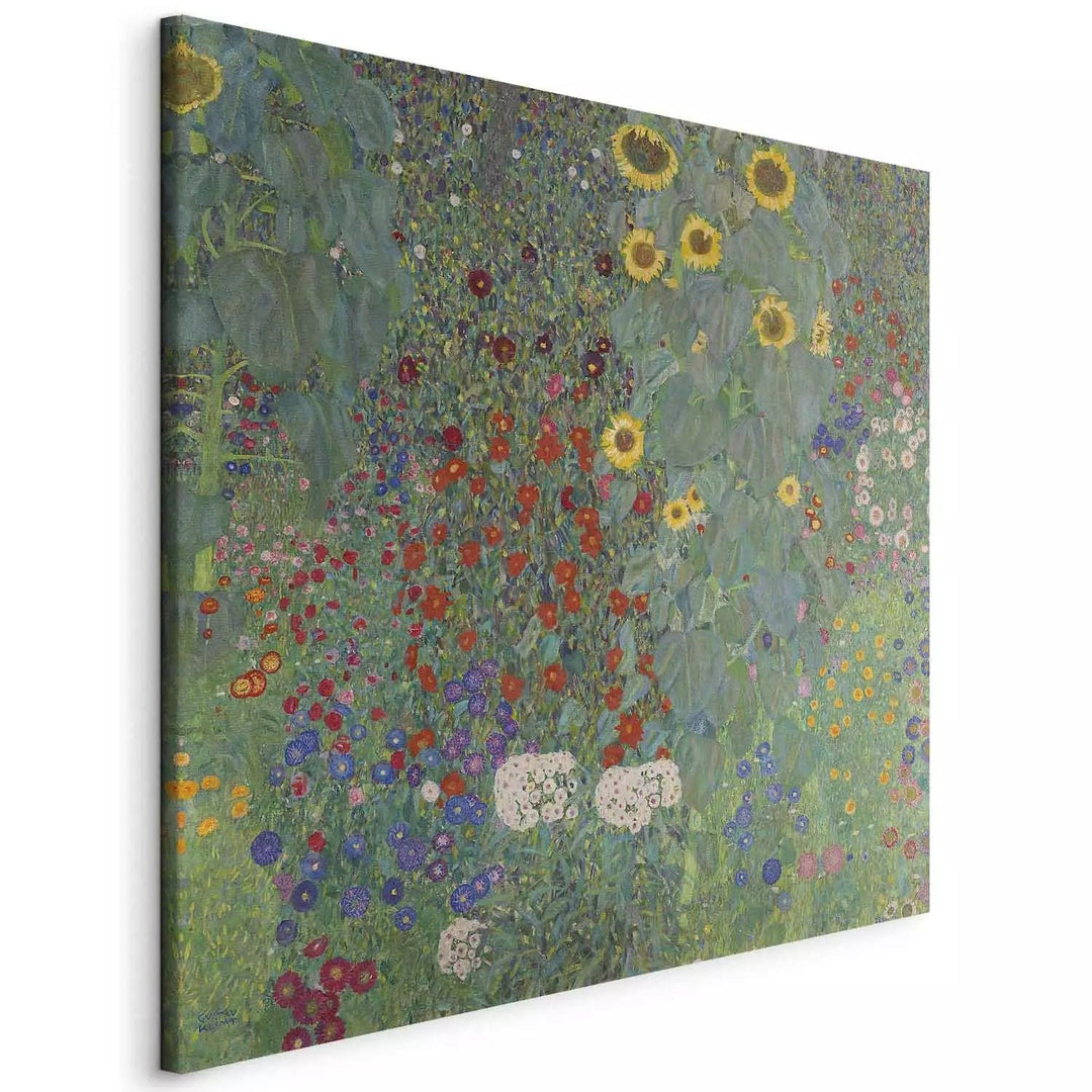 Gleznas reprodukcija - Gustav Klimt - Lauku dārzs ar saulespuķē, cena G-ART