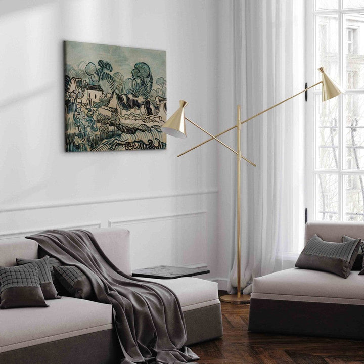 Gleznas reprodukcija /Vinsents van Gogs/ - Ainava ar mājiņām G ART