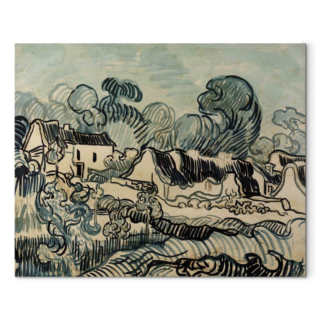 Gleznas reprodukcija /Vinsents van Gogs/ - Ainava ar mājiņām G ART