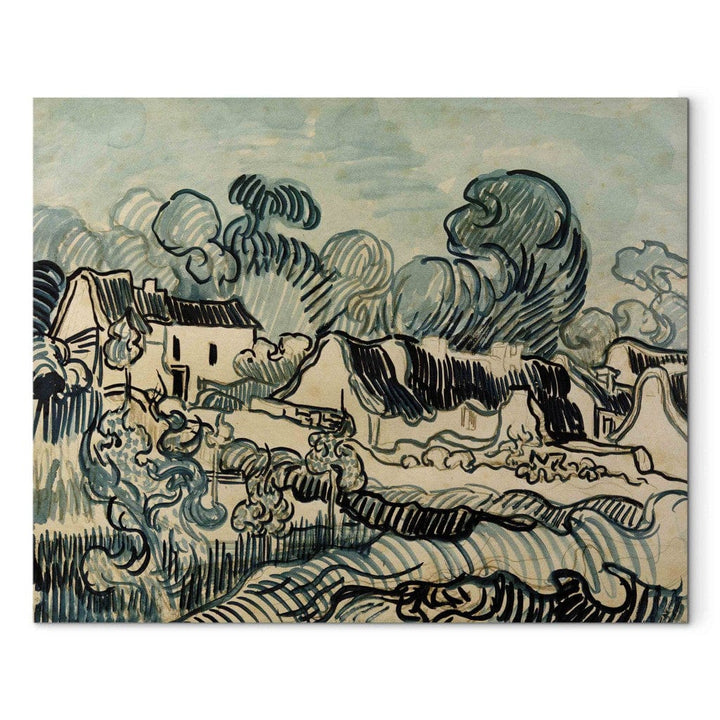Gleznas reprodukcija /Vinsents van Gogs/ - Ainava ar mājiņām G ART