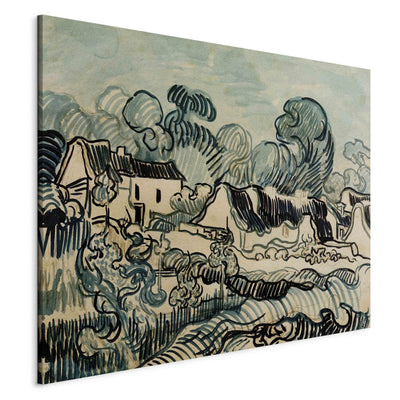 Gleznas reprodukcija (Vinsents van Gogs) - Ainava ar mājiņām G ART