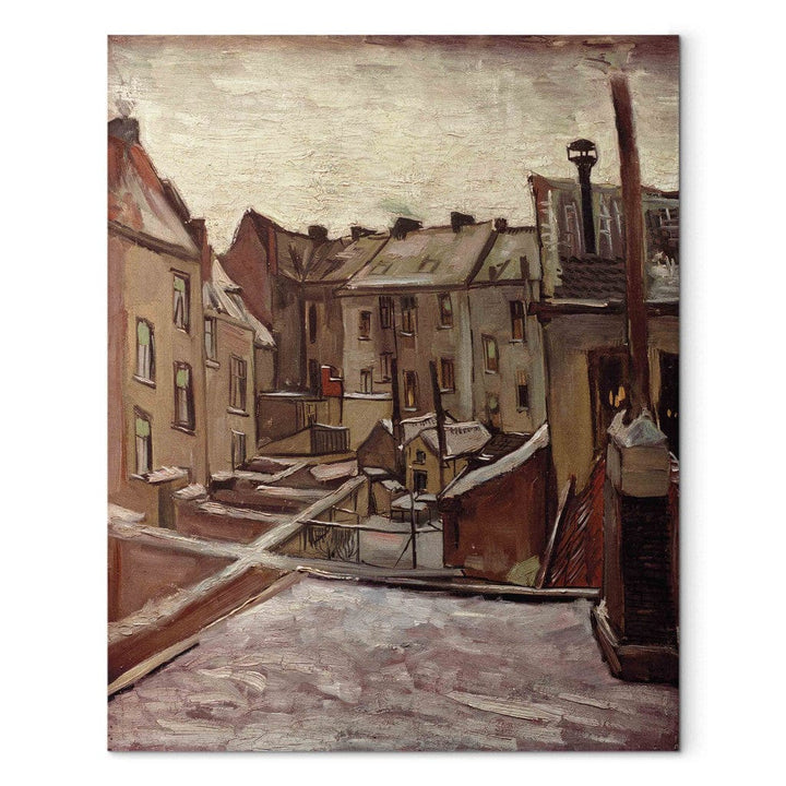 Gleznas reprodukcija /Vinsents van Gogs/ - Antverpenes veco māju pagalmi sniegā G ART
