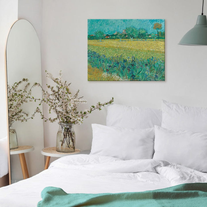 Gleznas reprodukcija /Vinsents van Gogs/ - Arlas skats ar īrisiem priekšplānā G ART