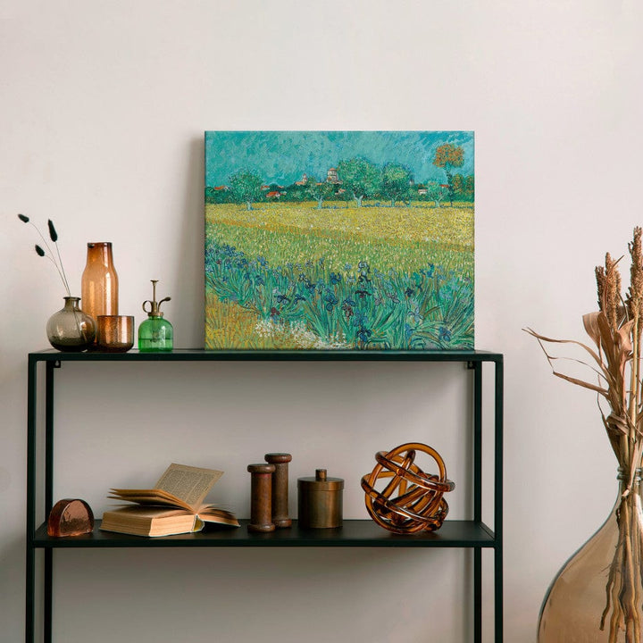 Gleznas reprodukcija /Vinsents van Gogs/ - Arlas skats ar īrisiem priekšplānā G ART