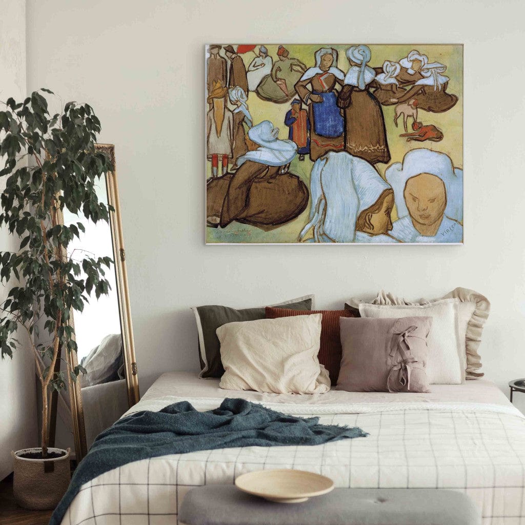 Gleznas reprodukcija /Vinsents van Gogs/ - Bretonische Frauen auf der Wiese G ART