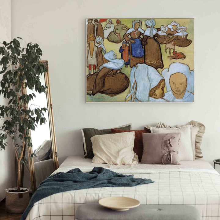 Gleznas reprodukcija /Vinsents van Gogs/ - Bretonische Frauen auf der Wiese G ART