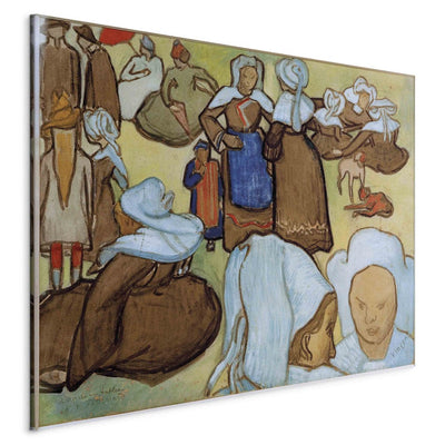 Gleznas reprodukcija (Vinsents van Gogs) - Bretonische Frauen auf der Wiese G ART