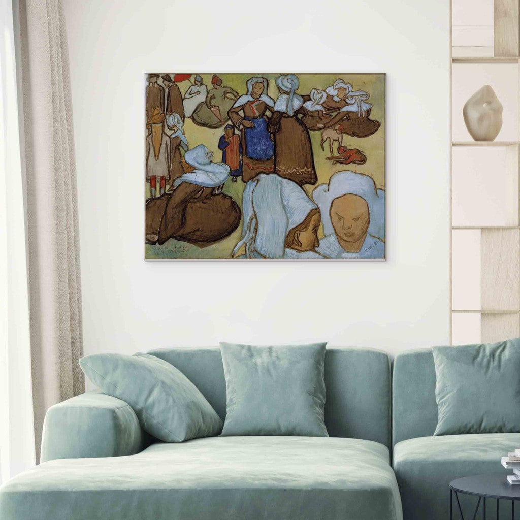 Gleznas reprodukcija /Vinsents van Gogs/ - Bretonische Frauen auf der Wiese G ART