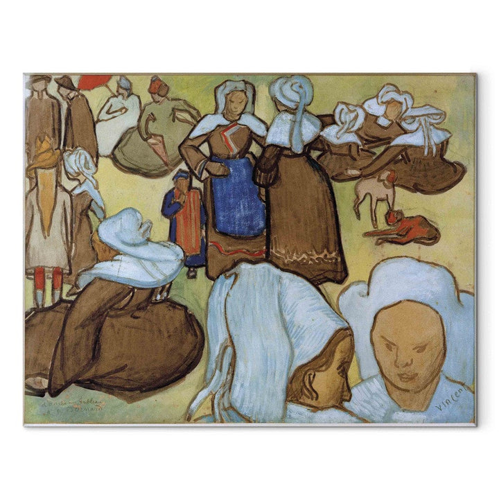 Gleznas reprodukcija /Vinsents van Gogs/ - Bretonische Frauen auf der Wiese G ART