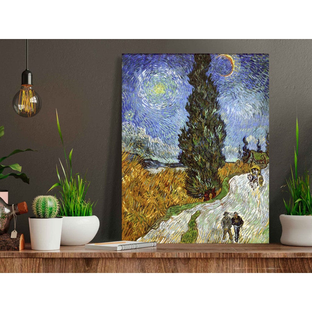 Gleznas reprodukcija /Vinsents van Gogs/ - Ceļš ar cipresēm un zvaigznēm G ART