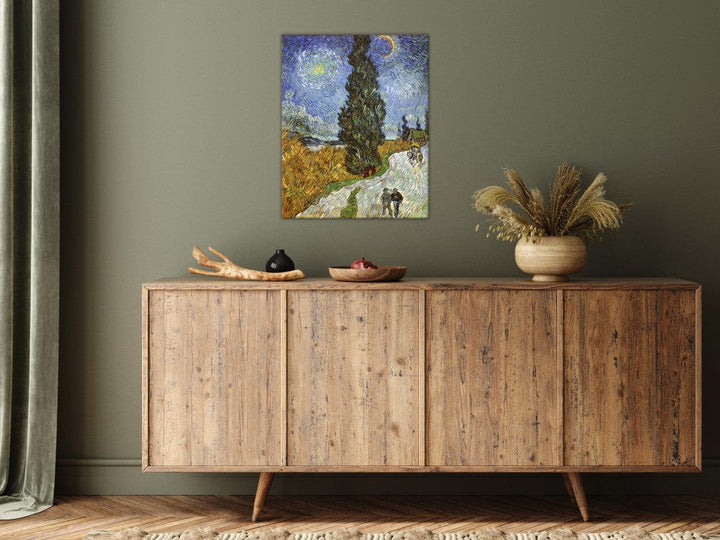 Gleznas reprodukcija /Vinsents van Gogs/ - Ceļš ar cipresēm un zvaigznēm G ART