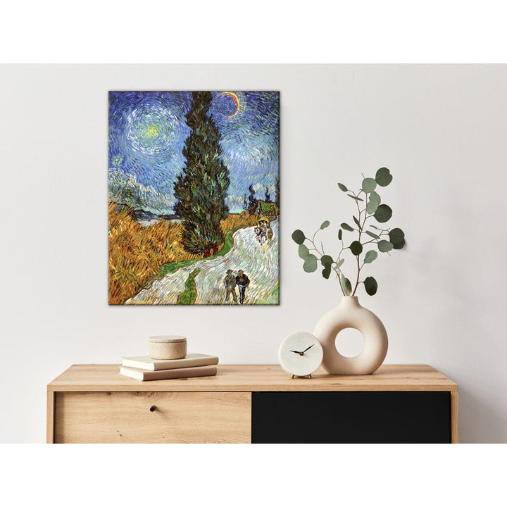 Gleznas reprodukcija /Vinsents van Gogs/ - Ceļš ar cipresēm un zvaigznēm G ART