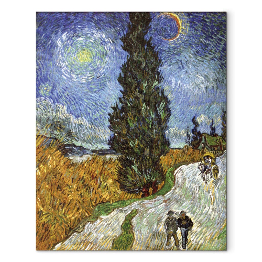 Gleznas reprodukcija /Vinsents van Gogs/ - Ceļš ar cipresēm un zvaigznēm G ART