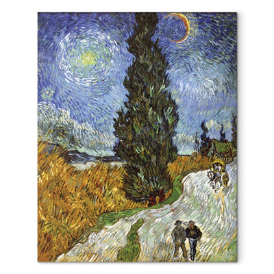 Reproduction of painting (Vincent van Gogh) - Road with Cydres and Stars G Art