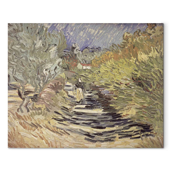 Gleznas reprodukcija /Vinsents van Gogs/ - Ceļš Sen Remī ar sieviešu figūrām G ART