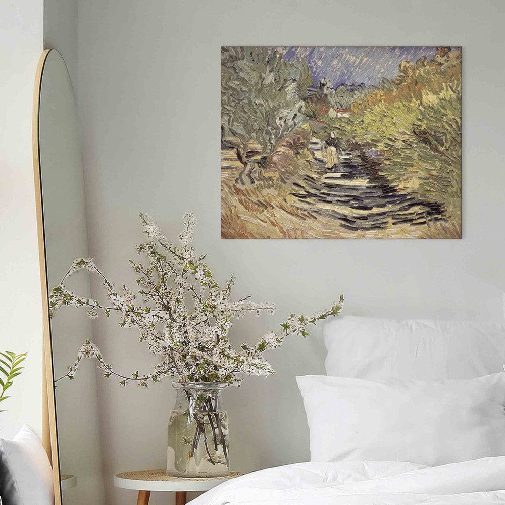 Gleznas reprodukcija /Vinsents van Gogs/ - Ceļš Sen Remī ar sieviešu figūrām G ART