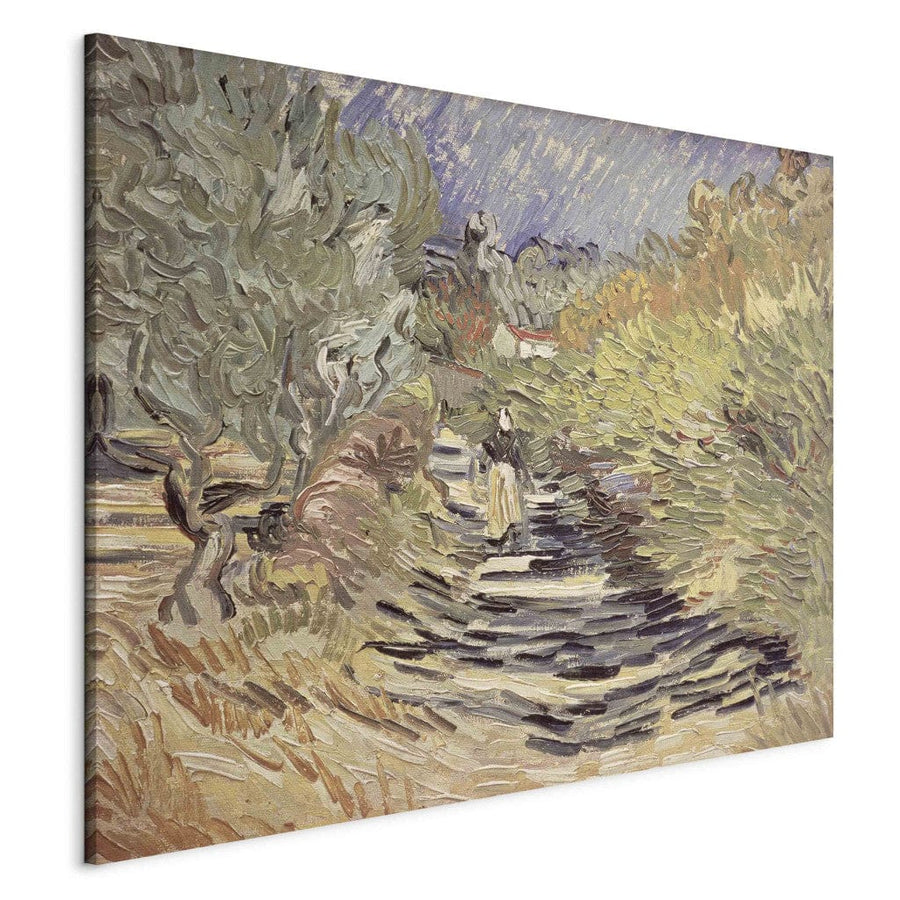 Gleznas reprodukcija /Vinsents van Gogs/ - Ceļš Sen Remī ar sieviešu figūrām G ART