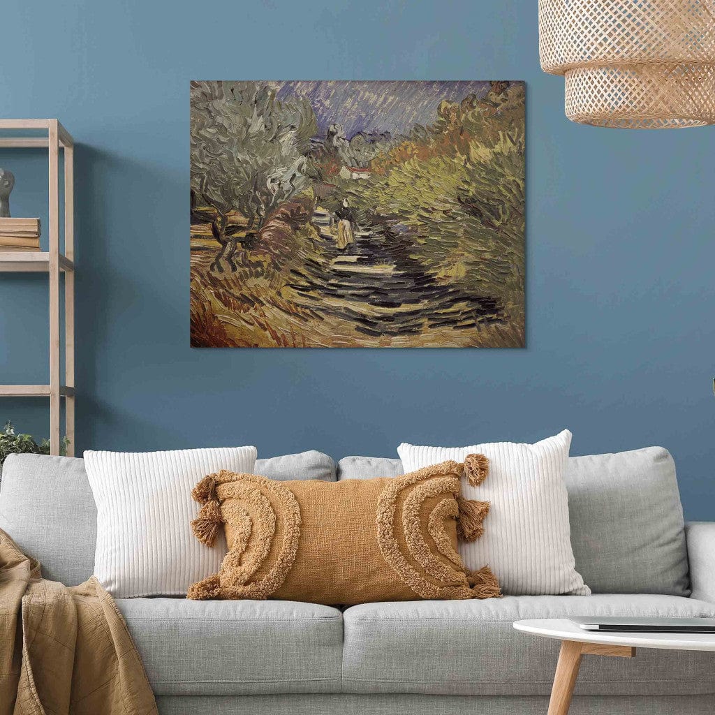 Gleznas reprodukcija /Vinsents van Gogs/ - Ceļš Sen Remī ar sieviešu figūrām G ART