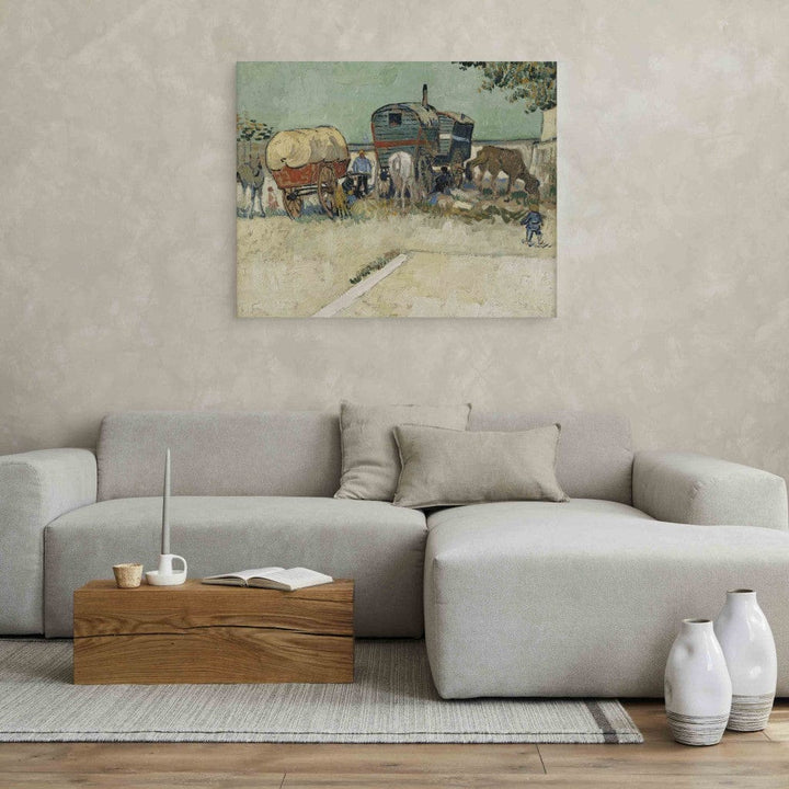 Gleznas reprodukcija /Vinsents van Gogs/ - Čigānu nometne, zirgu pajūgs G ART