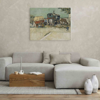 Maalauksen lisääntyminen (Vincent Van Gogh) - Gypsy Camp, Horse Shop G Art