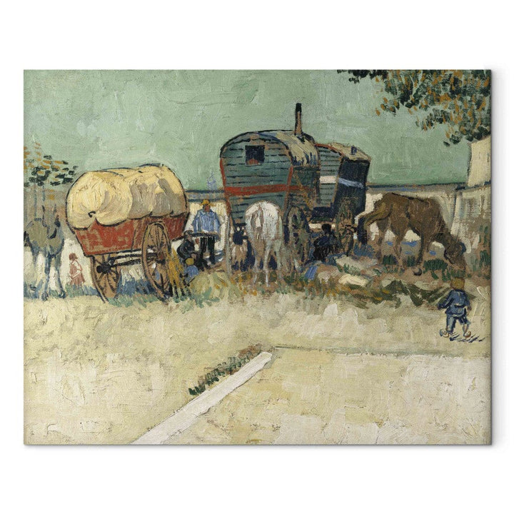 Gleznas reprodukcija /Vinsents van Gogs/ - Čigānu nometne, zirgu pajūgs G ART