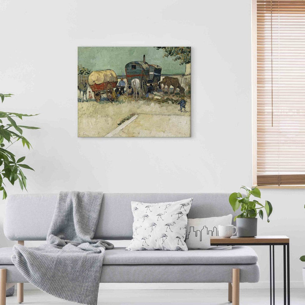 Gleznas reprodukcija /Vinsents van Gogs/ - Čigānu nometne, zirgu pajūgs G ART