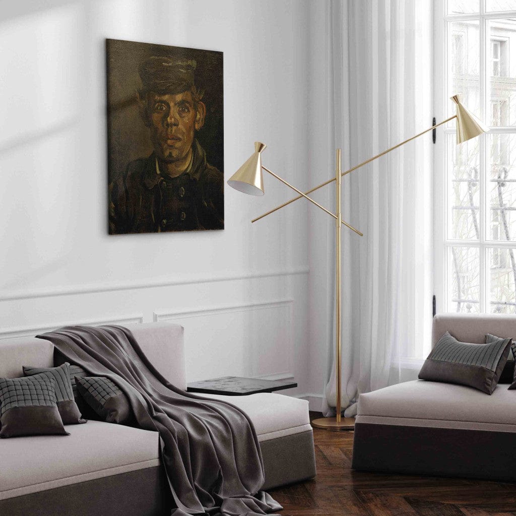 Gleznas reprodukcija /Vinsents van Gogs/ - Jauna zemnieka portrets cepurē ar dzeguzi G ART