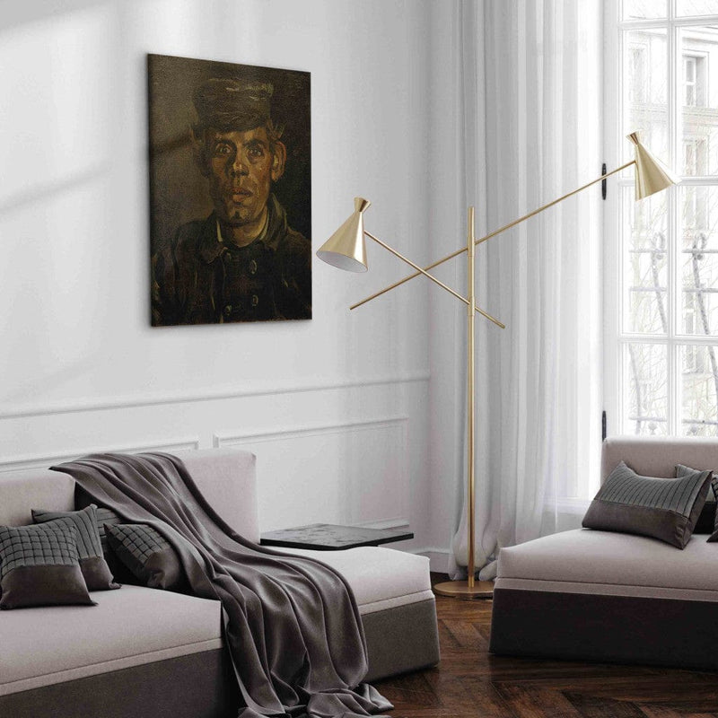 Gleznas reprodukcija /Vinsents van Gogs/ - Jauna zemnieka portrets cepurē ar dzeguzi G ART