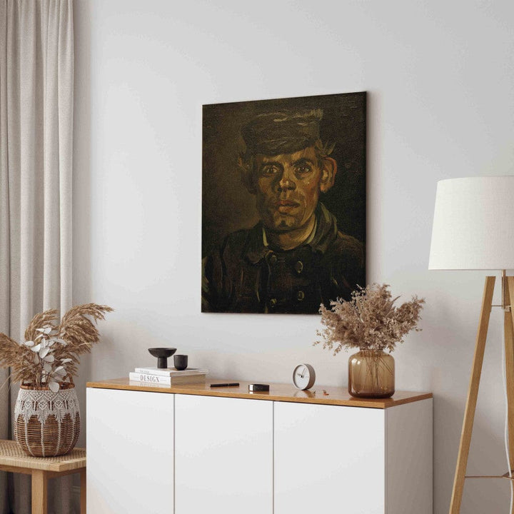 Gleznas reprodukcija /Vinsents van Gogs/ - Jauna zemnieka portrets cepurē ar dzeguzi G ART