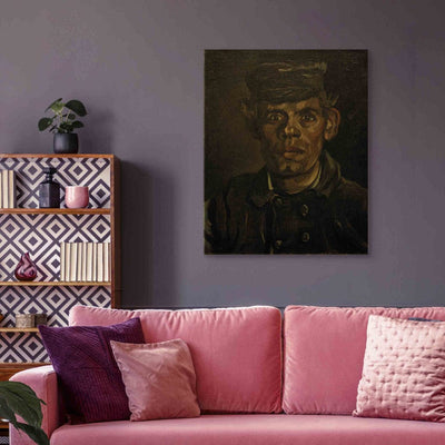Воспроизведение живописи (Винсент Ван Гог) - портрет молодого фермера в шляпе с искусством кукушки G