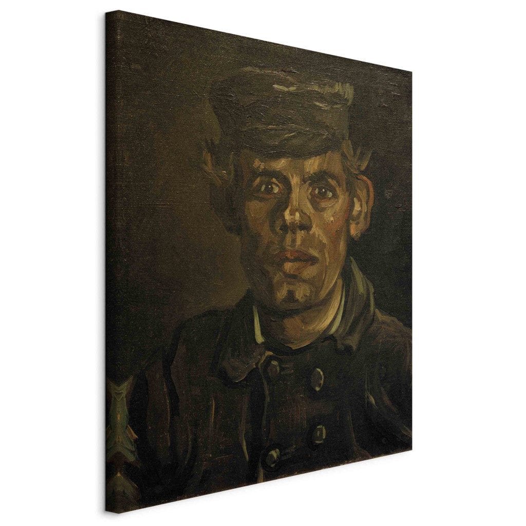 Gleznas reprodukcija /Vinsents van Gogs/ - Jauna zemnieka portrets cepurē ar dzeguzi G ART