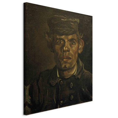 Gleznas reprodukcija (Vinsents van Gogs) - Jauna zemnieka portrets cepurē ar dzeguzi G ART