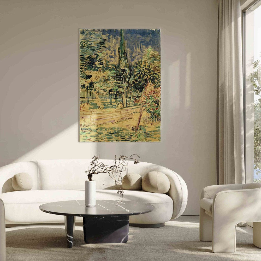 Gleznas reprodukcija /Vinsents van Gogs/ - Kāpnes pansionāta dārzā G ART