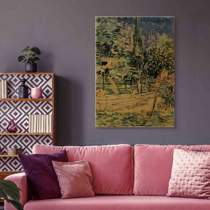 Gleznas reprodukcija /Vinsents van Gogs/ - Kāpnes pansionāta dārzā G ART