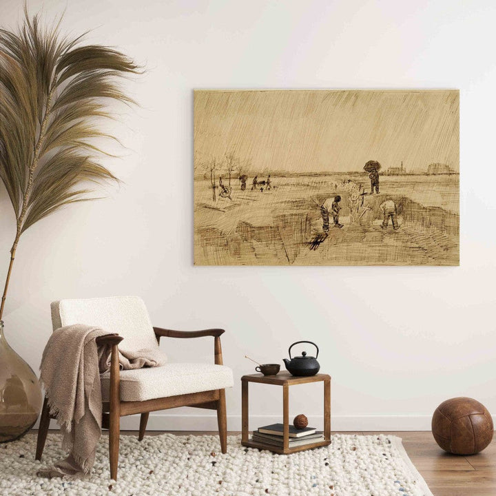 Gleznas reprodukcija /Vinsents van Gogs/ - Kapsēta lietū G ART
