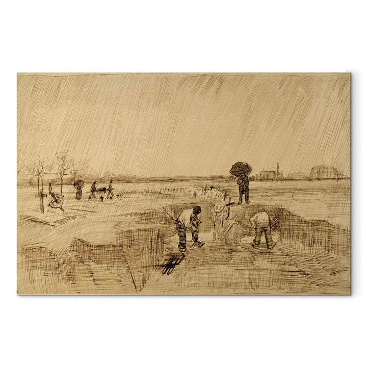 Gleznas reprodukcija /Vinsents van Gogs/ - Kapsēta lietū G ART